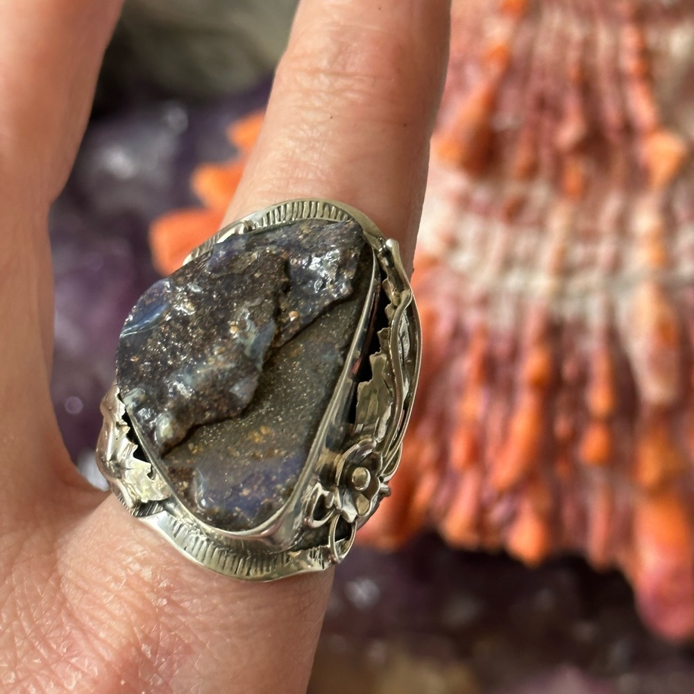 Boulder Opal Statement Sterling Silver Southweste… - image 5